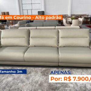 Sofá de Couro Bege HP John